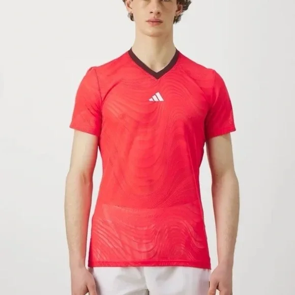 adidas Pro Climachill+ Men's Tennis T-Shirts Mesh FreeLift Med SlimFit JD8633 - Picture 7 of 7